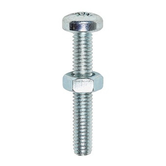 Timco 32pc M4x20 Pan Machine Screw & Hex Nut