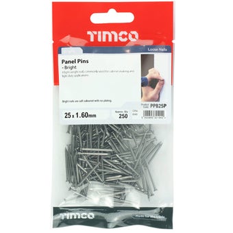 Timco Panel Pins Bright 25 x 1.60mm | Light Duty Indoor Fixings