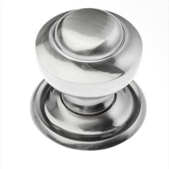 Pewter Victorian Round Centre Door Knob