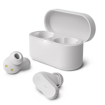 Philips 3000 Series True Wireless Earbuds with Adaptive Noise Cancelling Pro, Bluetooth Multipoint, Deep Bass, 24-Hour Battery, Voice Assistant Compatibility, and IPX4 Sweat Resistance – White