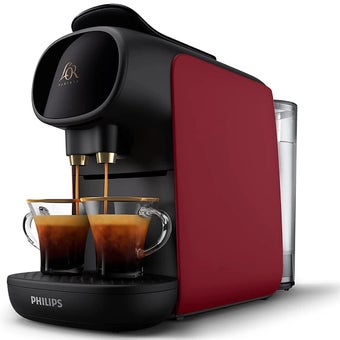 Philips L'OR Barista Sublime Capsule Coffee Maker in Deep Red – Dual-Capsule Pod Coffee Machine with Adjustable Volume, Double Espresso or Dual-Cup Brewing