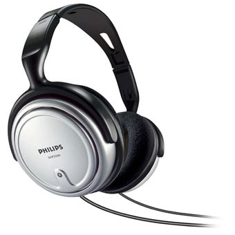 Philips SHP2500/10 Over-Ear Corded TV Headphones with 6m Cable, In-Line Volume Control and Enhanced Bass - Ideal for TV and Home Audio