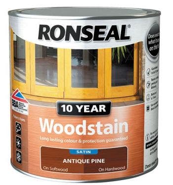 Ronseal Satin 10 Year Woodstain - Antique Pine 750ml