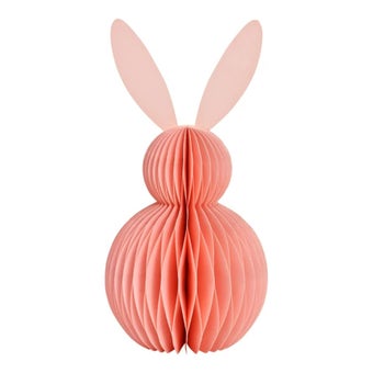 Pink Honeycomb Rabbit Decoration – 16x30x16cm Festive & Stylish Paper Bunny