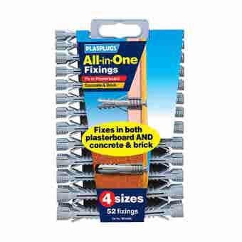 Plasplug 52pc All-in-One Multipurpose Fixings