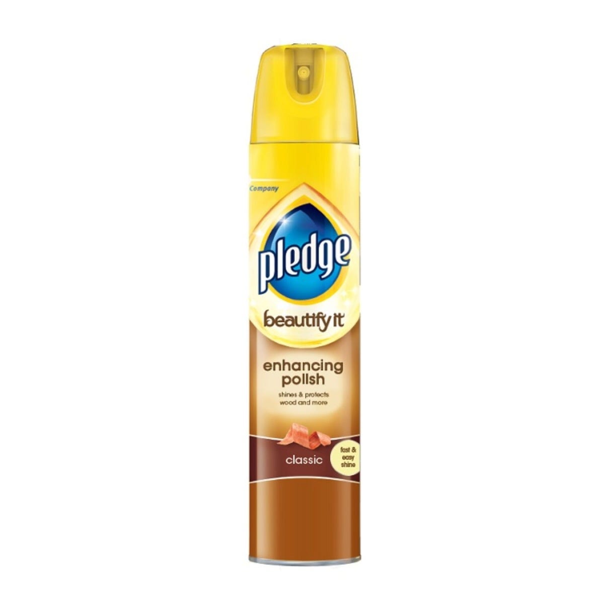 Pledge 5-in-1 Classic Wood Polish Spray 250ml – Multi-Surface Aerosol for Cleaning and Enhancing Natural Wood Finish