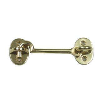 Polished Brass Cabin Hook 75mm