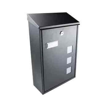 F.F.Group Black Postbox With Windows - 400mm