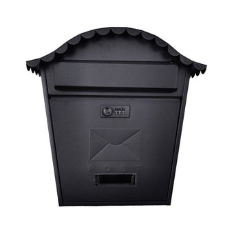 Postplus Traditional Post Box Matt Black Combo Lock