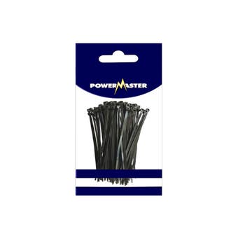 Powermaster 550mm X 9mm Black Cable Ties - Pack of 100