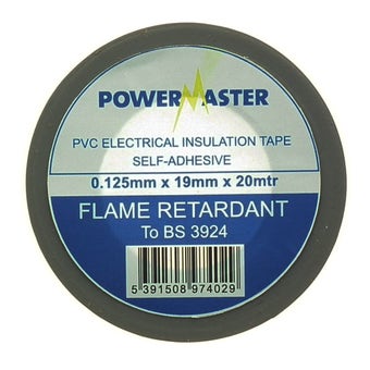 Power Master Grey Electrical Insulating Tape 20m x 19mm for Secure Wiring and Repairs