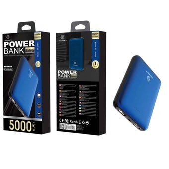 Powerbank 5000mAh 2A – Dual USB Portable Charger – Blue