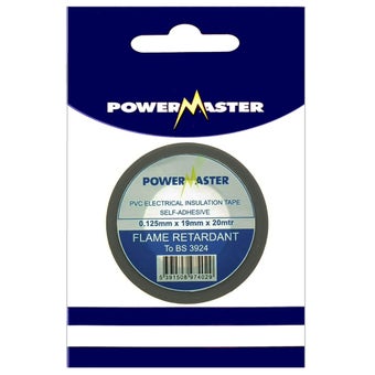 Powermaster 19mm Pvc Insulating Tape Grey - 20m