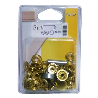 Chapuis Brass Press Stud with Assembly Set - Set of 12