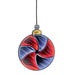 Premier 15cm Battery Operated Lit Bauble Mirror – Modern Blue and Red LED Christmas Decoration
