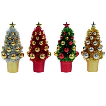 Premier Mini Tinsel Tree 21cm – Add Instant Sparkle to Your Festive Space