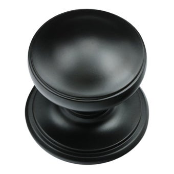 Princess Centre Door Knob - Matt Black