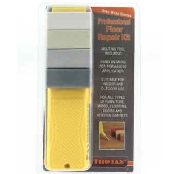 Trojan Professional Floor Repair Hardwax Kit - Grey Wood Shades | Long-Lasting Repairs for Grey Floors & Furniture
