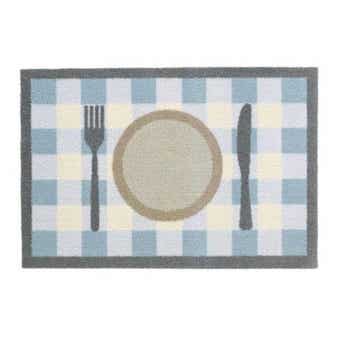Howler & Scratch Blue Check Teatime Floor Mat - 40 x 60cm