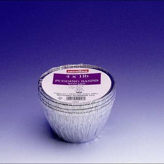 Caroline Foil Pudding Basins with Lids 1lb 4 Pack