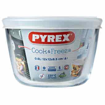 Pyrex Cook & Freeze Round Heat-Resistant Dish - 0.6L