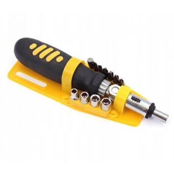 Screwdriver bit with Reversible Ratchet - 12pce