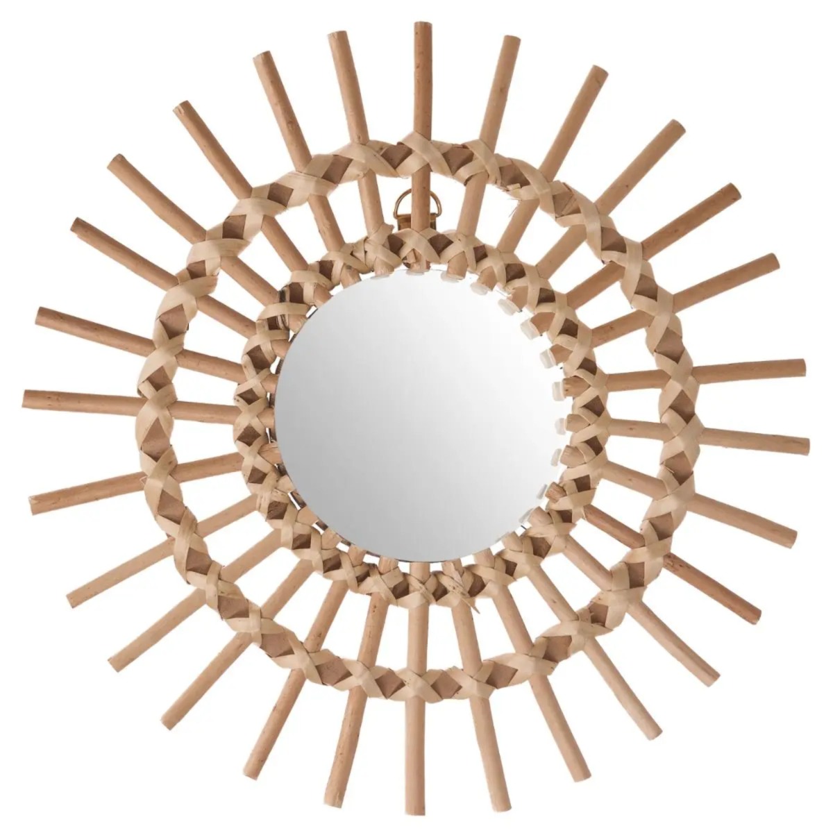 Rattan Sun Mirror 30cm
