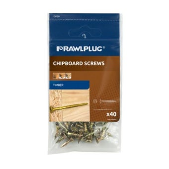 Rawlplug chipboard screws M4.0 x 80mm - Pack of 10
