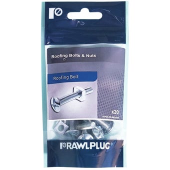 Rawlplug M6 x 20mm Roofing Bolts with Nuts I Pack of 20