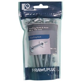 Rawlplug M6 x 40mm Roofing Bolts with Nuts I Pack of 20