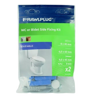 Rawlplug WC and Bidet Side Fixing Kit – Fully Adjustable Mounting Kit for Quick and Secure Installation