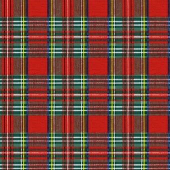 Red & Green Tartan Oil Cloth – Classic Heavy Woven Table Cover 1.4m Width I Price per metre