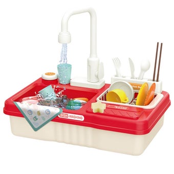 Red Toy Sink Set 23 pieces