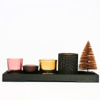 Red Tree Candle Display Tray