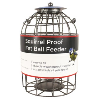 Redwood Squirrel Proof Fat Ball Bird Feeder for Small Garden Birds with Weatherproof Design