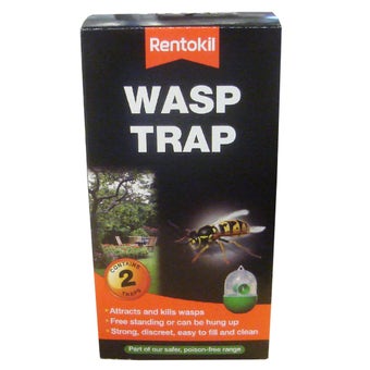 Rentokil Wasp Trap 2 Pack – Poison-Free Hanging or Free-Standing Outdoor Wasp Deterrent