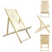 Retro Style Beige Deck Chair with La Vie Est Belle Print – Folding Wooden Frame Garden Lounger