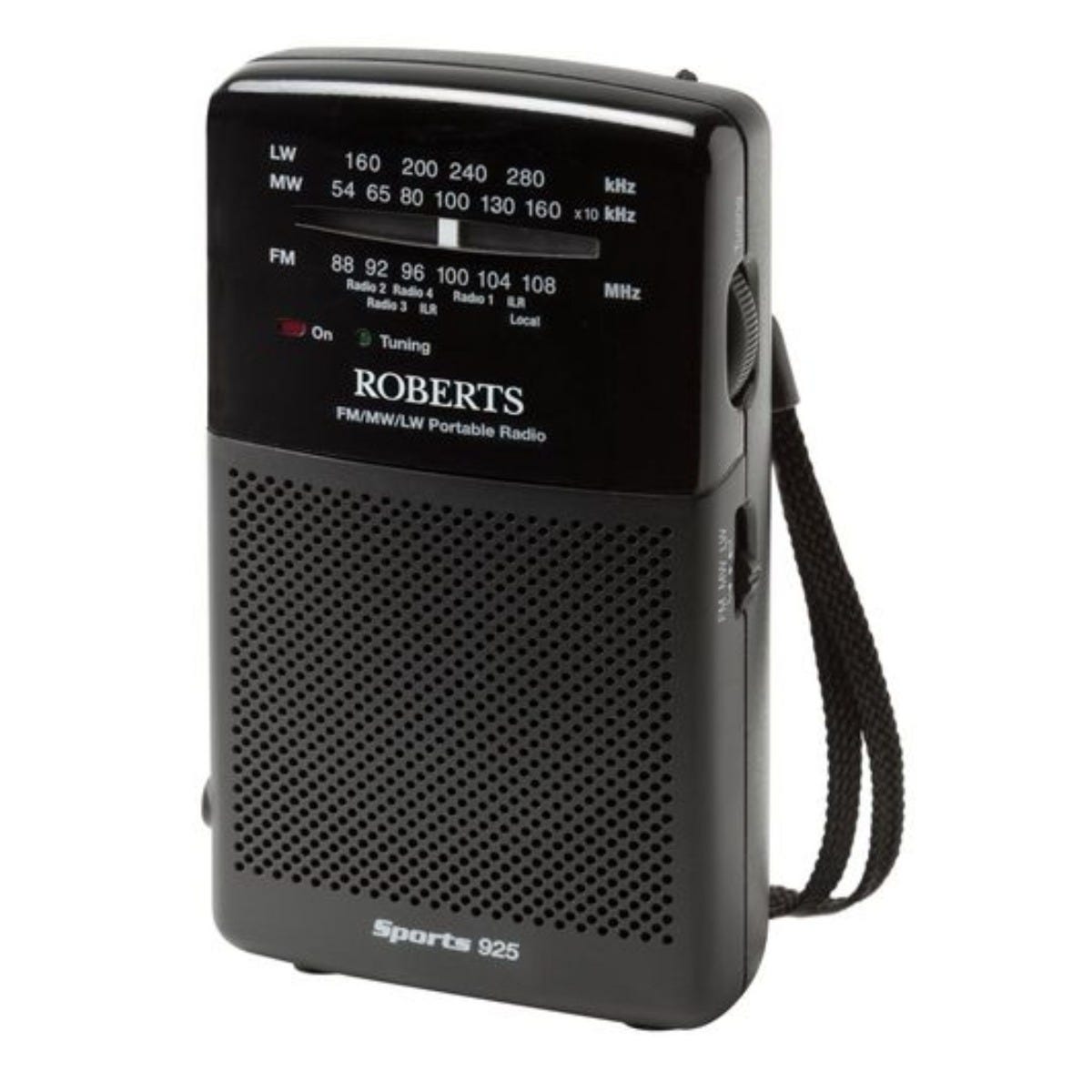 Roberts Sports925 3-Band Portable Analogue Radio - Black