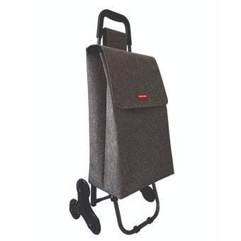 Roma Grey 3 Wheel Shopping Trolley – Stair-Climbing Grocery Cart with Easy-Grip Handle