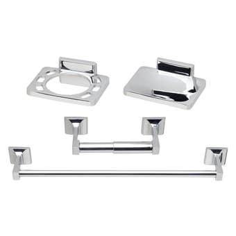 Tema Roma Chrome 4 Piece Bathroom Accessory Set