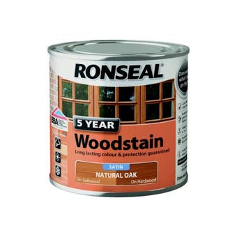 Ronseal 5 Year Woodstain 250ml Satin Natural Oak
