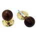 Rosewood Reeded Rim/Mortice Knob (Unsprung) - Polished Brass Rose