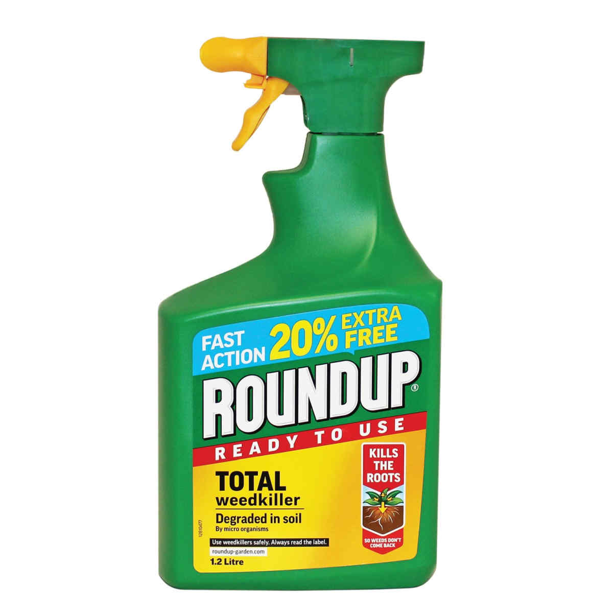 Roundup Fast Action Total Weedkiller Ready To Use Gun 1L+20% EXTRA FREE