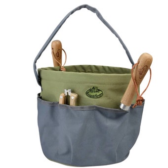 Round garden tool bag grey