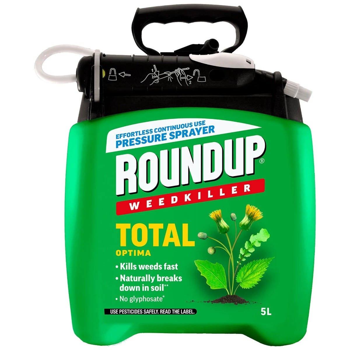 Roundup Total Optima 5L Weed Killer – Fast, Effective Weed Control for All Garden Areas I No Glyphosate 