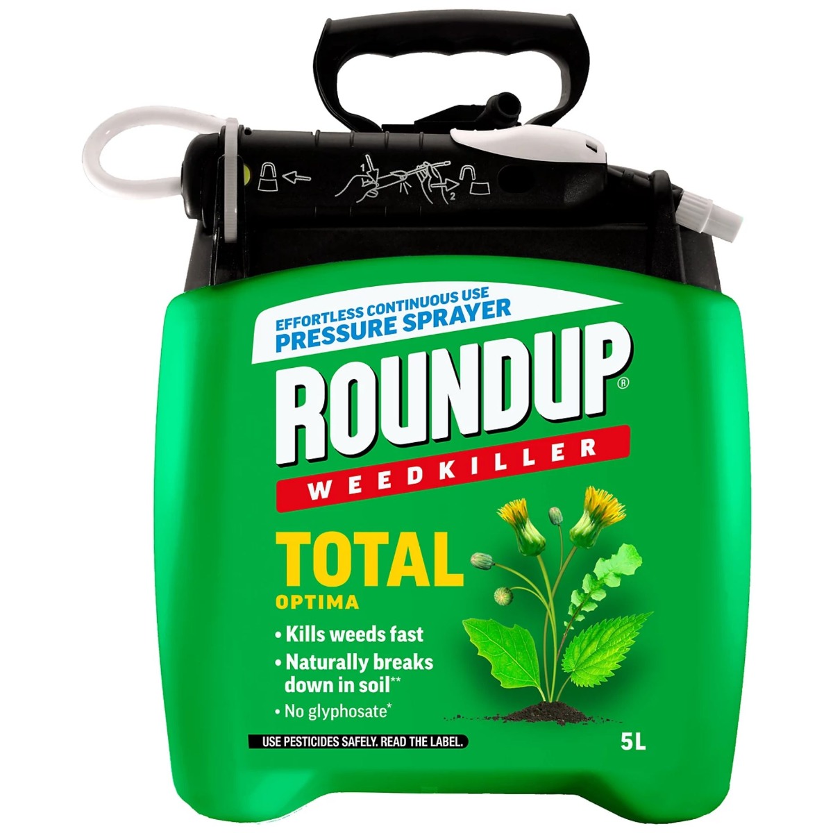 Roundup Total Optima 5L Weed Killer – Fast, Effective Weed Control for All Garden Areas I No Glyphosate