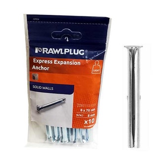 Rawlplug Express Expansion Anchor - 8 X 70mm - Pack Of 10