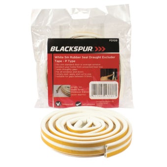 Rubber Seal Draught Excluder Tape P Type - White 5m