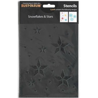 Rust-Oleum Stencil Kit - Snowflakes & Stars | Decorative Stencil for Craft and Home Projects
