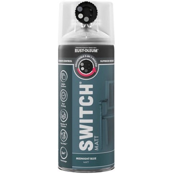 Rust-Oleum Switch Midnight Blue Matt Multi-Surface Spray Paint 400ml – 5-in-1 Adjustable Nozzle